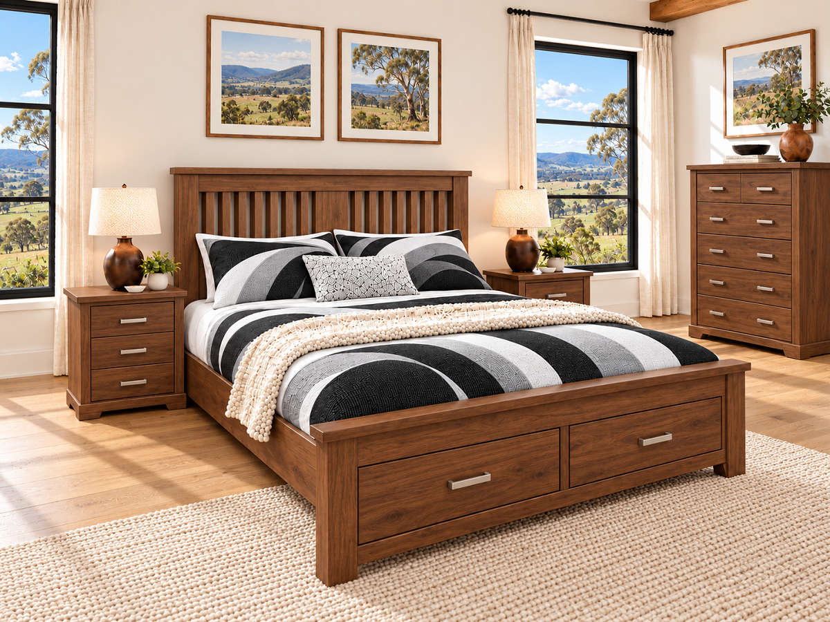 BENDIGO (AUSSIE MADE) BEDROOM COLLECTION - ASSORTED COLOURS - STARTING FROM $1299