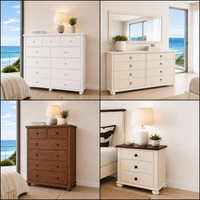 BOB (AUSSIE MADE) CHEST OF DRAWERS COLLECTION  - ASSORTED COLOURS - STARTING FROM $399
