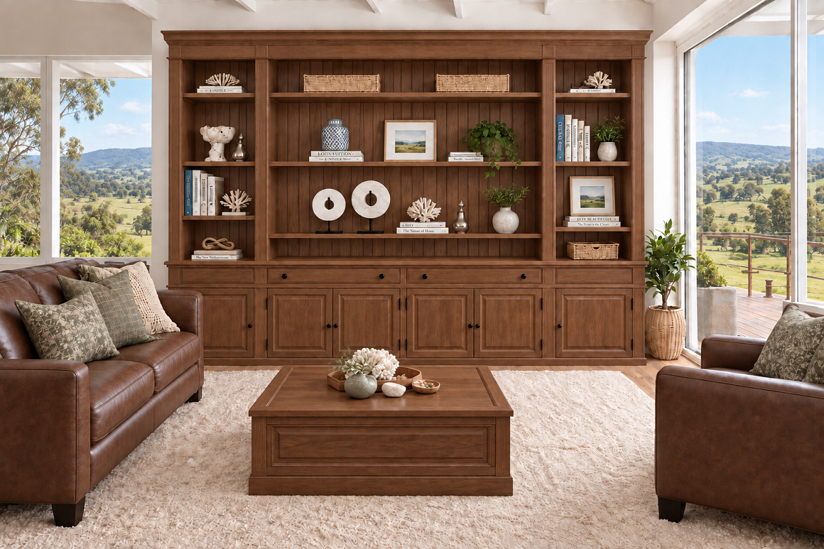 BRACKENBERG (AUSSIE MADE) 6 DOOR / 4 DRAWER WALL / TV UNIT / BOOOKCASE COLLECTION - ASSORTED COLOURS - STARTING FROM $4499