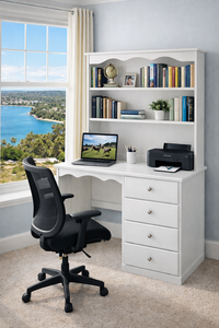 BRUCE (AUSSIE MADE) 4 DRAWER TIMBER DESK & HUTCH COLLECTION - ASSORTED COLOURS - STARTING FROM $999 (Copy)