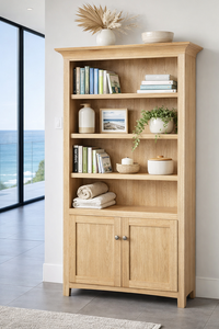 BURPENGARRY (AUSSIE MADE) HIGHLINE BOOKCASE WITH 2 DOORS COLLECTION - ASSORTED COLOURS - STARTING FROM $799
