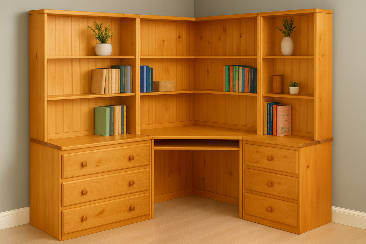 CALIFORNIA (AUSSIE MADE) 6 PIECE CORNER DESK & HUTCH COLLECTION - ASSORTED COLOURS - STARTING FROM $2599