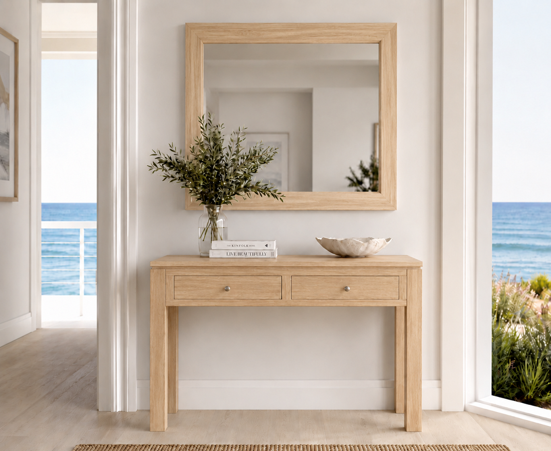 CAMERON (AUSSIE MADE) 2 OR 3 DRAWER HALL / CONSOLE TABLE WITH GROOVE TOP COLLECTION - ASSORTED COLOURS - STARTING FROM $799