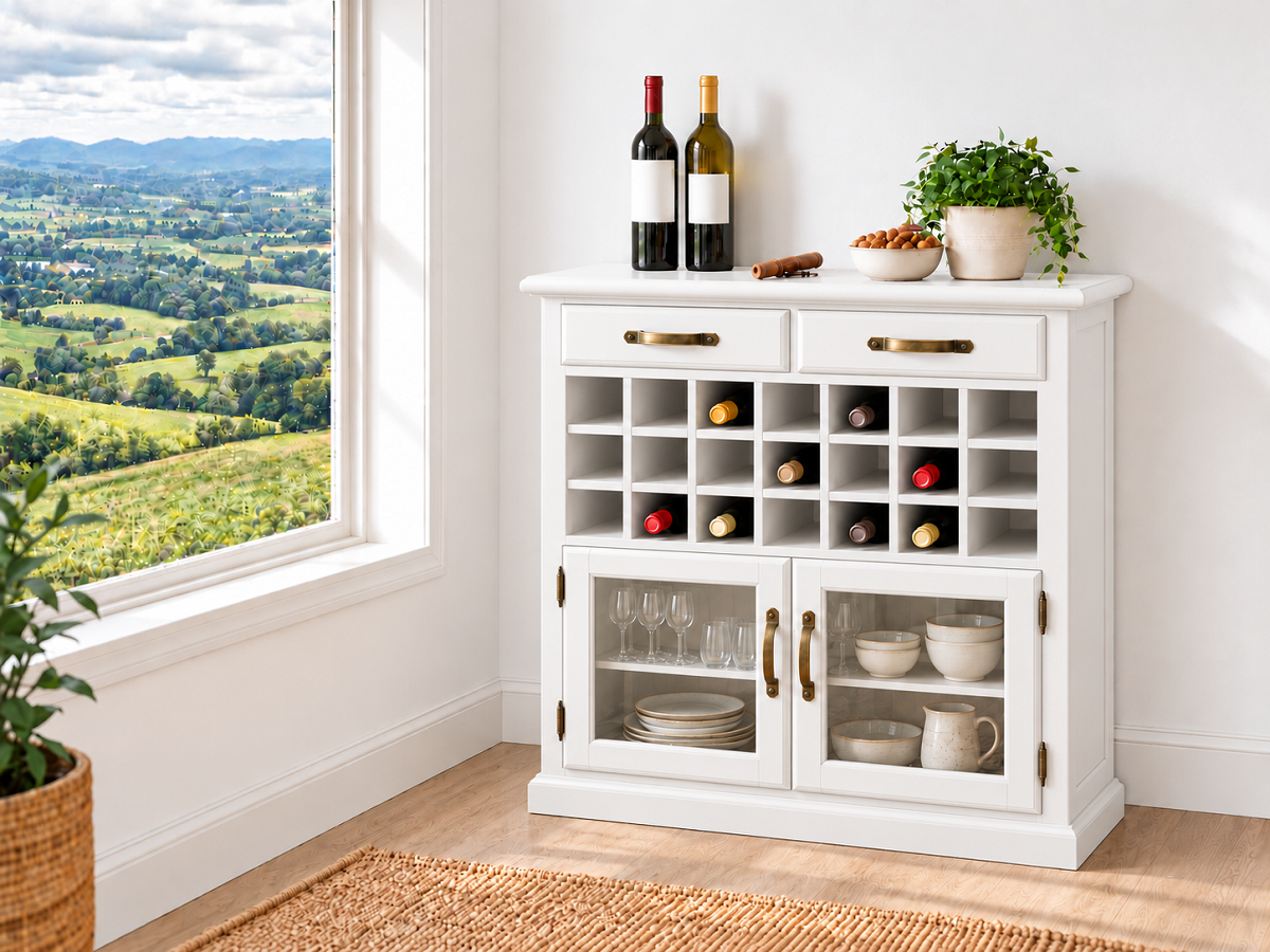 CANTERBURY (AUSSIE MADE) 2 DOOR / 2 DRAWER WINE CABINET COLLECTION - ASSORTED COLOURS - STARTING FROM $1499