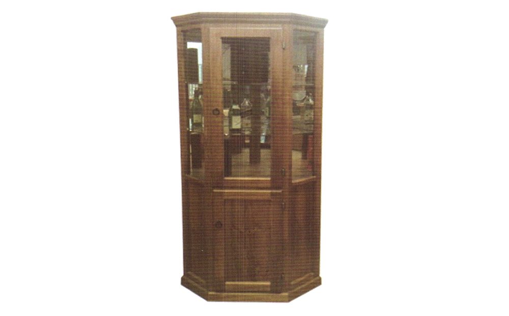 JOHN (AUSSIE MADE) CORNER CHINA DISPLAY UNIT - ASSORTED STAINED COLOURS