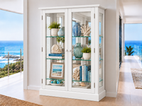 CASINO (AUSSIE MADE) 2 DOOR LOWLINE DISPLAY CABINET WITH MIRRORED BACKING COLLECTION - ASSORTED COLOURS - STARTING FROM $999
