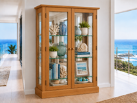 CASINO (AUSSIE MADE) 2 DOOR LOWLINE DISPLAY CABINET WITH MIRRORED BACKING COLLECTION - ASSORTED COLOURS - STARTING FROM $999
