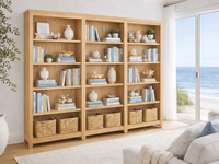 CHUNKY (AUSSIE MADE) TRIPLE HIGHLINE BOOKCASE COLLECTION - ASSORTED COLOURS - STARTING FROM $2499