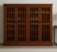 CLARENCE (AUSSIE MADE) SHOE CABINET WITH 4 LATTICE DOORS COLLECTION - ASSORTED STAINED COLOURS - STARTING FROM $999