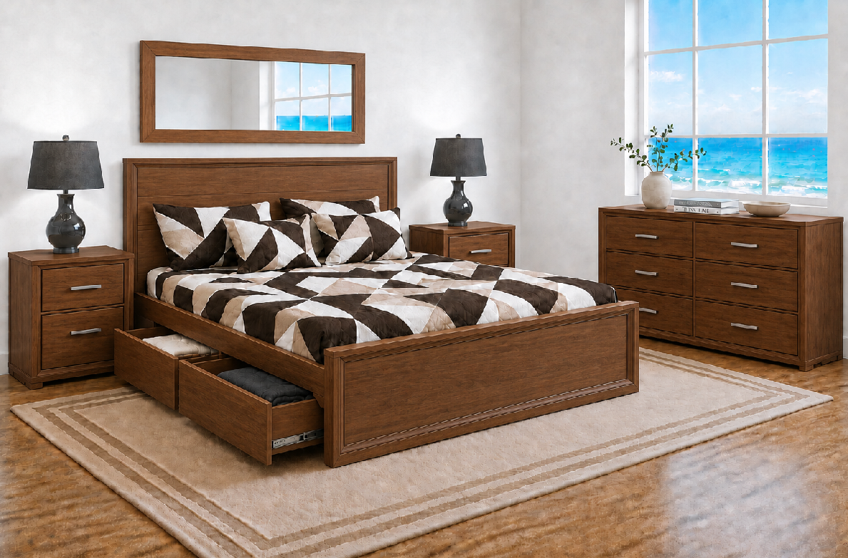 KINGPIN (AUSSIE MADE) BEDROOM WITH DRAWERS COLLECTION - ASSORTED COLOURS - STARTING FROM $1499