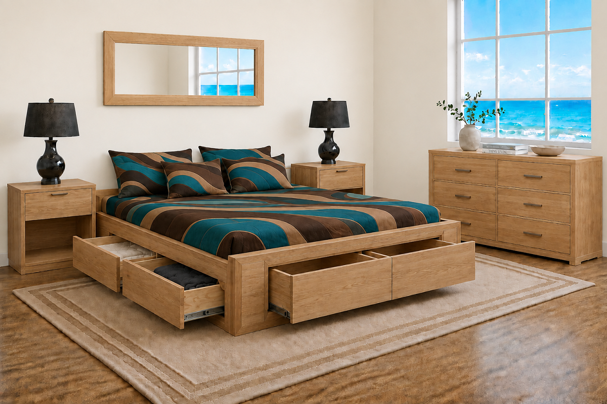 KINGPIN (AUSSIE MADE) DOONER BEDROOM WITH DRAWERS COLLECTION - ASSORTED COLOURS - STARTING FROM $1499