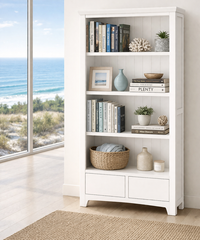 CLIPPERS (AUSSIE MADE) HIGHLINE BOOKCASE WITH 2 DRAWERS - ASSORTED COLOURS - STARTING FROM $899