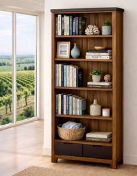 CLIPPERS (AUSSIE MADE) HIGHLINE BOOKCASE WITH 2 DRAWERS - ASSORTED COLOURS - STARTING FROM $899