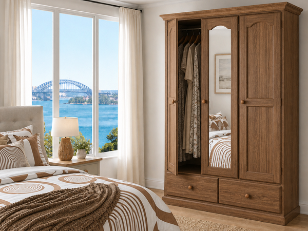 COMMODORE (AUSSIE MADE) 3 DOOR / 2 DRAWER WARDROBE COLLECTION - ASSORTED COLOURS - STARTING FROM $1199