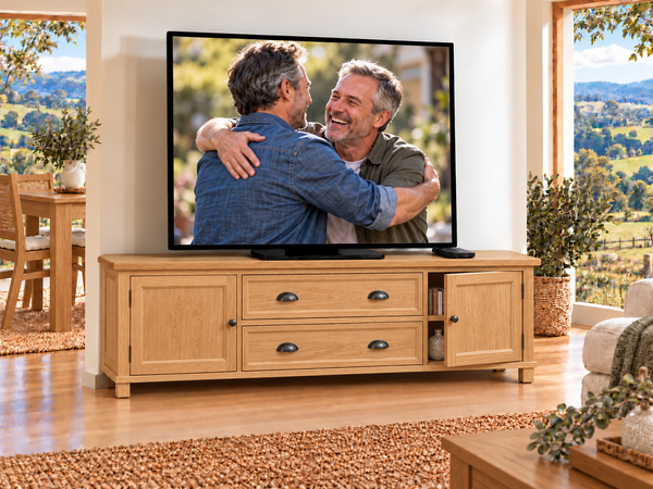 COTTLESLOE (AUSSIE MADE) 2 DOOR / 2 DRAWER LARGE TV LOWLINE UNIT COLLECTION - ASSORTED COLOURS - STARTING FROM $1499