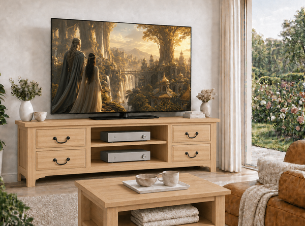 DAYLESFORD (AUSSIE MADE) 4 DRAWER LOWLINE TV UNIT COLLECTION - ASSORTED COLOURS - STARTING FROM $1499