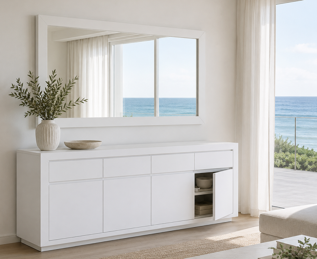 DESTINATION (AUSSIE MADE) 4 DOOR / 4 DRAWER BUFFET COLLECTION - ASSORTED COLOURS - STARTING FROM $1999