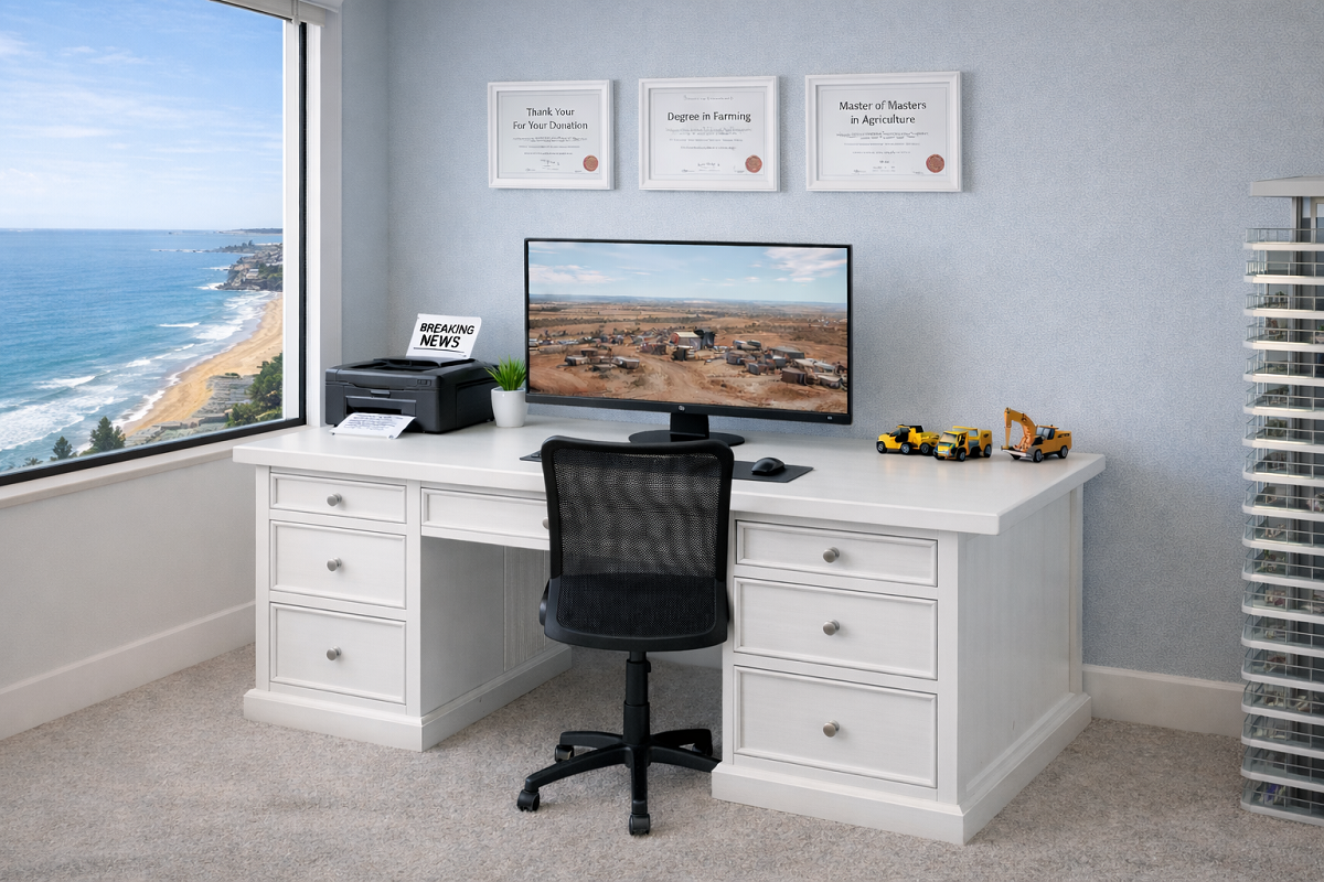 DEVLIN (AUSSIE MADE) DESK WITH PICTURE FRAME COLLECTION - ASSORTED COLOURS - STARTING FROM $1499