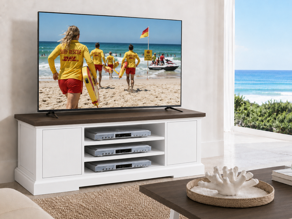 DONSILIA (AUSSIE MADE) 2 DOOR LOWLINE TV ENTERTAINMENT UNIT COLLECTION - ASSORTED COLOURS - STARTING FROM $899