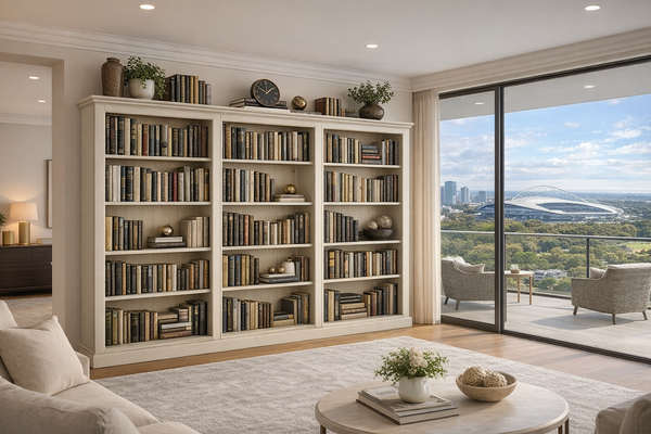 DOUBLEBAY (AUSSIE MADE) WITH 70MM FACINGS BOOKCASE COLLECTION PIGEON PAIRED - ASSORTED COLOURS