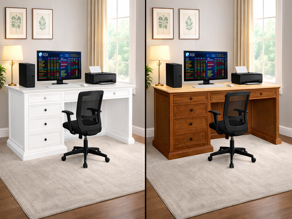 EIFFEL (AUSSIE MADE) 6 DRAWER DESK WITH FILING DRAWERS COLLECTION - ASSORTED COLOURS - STARTING FROM $1999