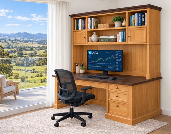 EL-CLASSICO (AUSSIE MADE) DESK & HUTCH WITH PICTURE FRAME DRAWER FRONTS COLLECTION - ASSORTED COLOURS - STARTING FROM $1749
