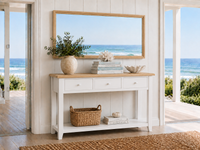 ELEGANCE (AUSSIE MADE) 2 or 3 DRAWER CONSOLE / HALL TABLE WITH MAGAZINE RACK COLLECTION - ASSORTED COLOURS - STARTING FROM $699