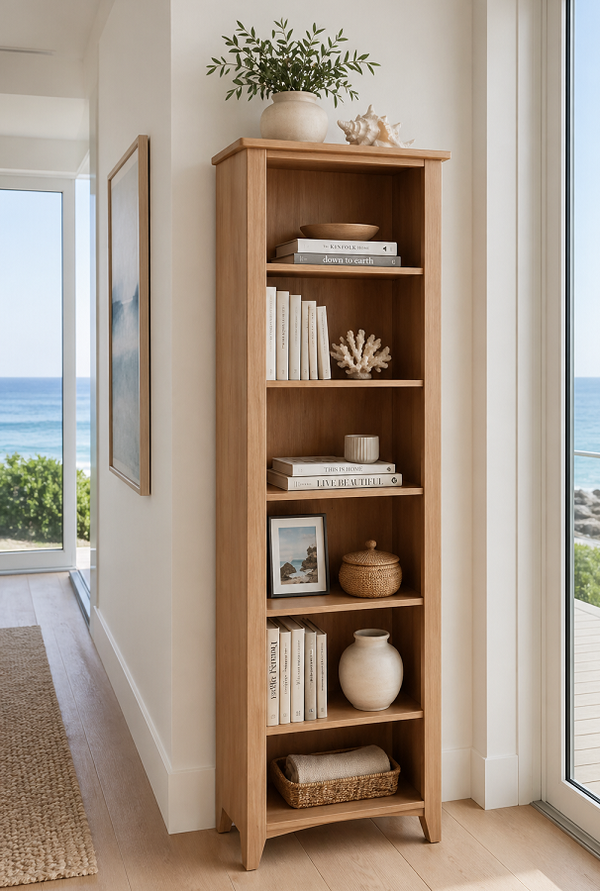 ELEGANCE (AUSSIE MADE) HIGHLINE SKINNY BOOKCASE COLLECTION - ASSORTED COLOURS - STARTING FROM $699