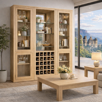 ELLE (AUSSIE MADE) 4 DOORS DISPLAY CABINET WITH WINE STORAGE & MIRRORED BACK COLLECTION - ASSORTED COLOURS - STARTING FROM $2499