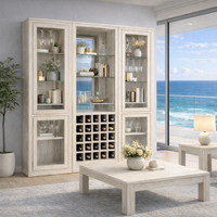 ELLE (AUSSIE MADE) 4 DOORS DISPLAY CABINET WITH WINE STORAGE & MIRRORED BACK COLLECTION - ASSORTED COLOURS - STARTING FROM $2499
