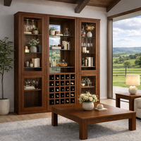 ELLE (AUSSIE MADE) 4 DOORS DISPLAY CABINET WITH WINE STORAGE & MIRRORED BACK COLLECTION - ASSORTED COLOURS - STARTING FROM $2499