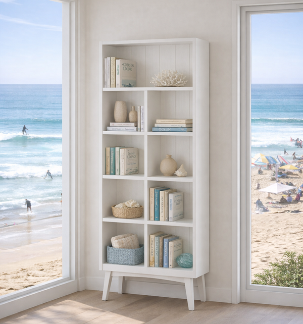 EUREKA (AUSSIE MADE) HIGHLINE BOOKCASE WITH WIDE T&G BACKING COLLECTION - ASSORTED COLOURS - STARTING FROM $649