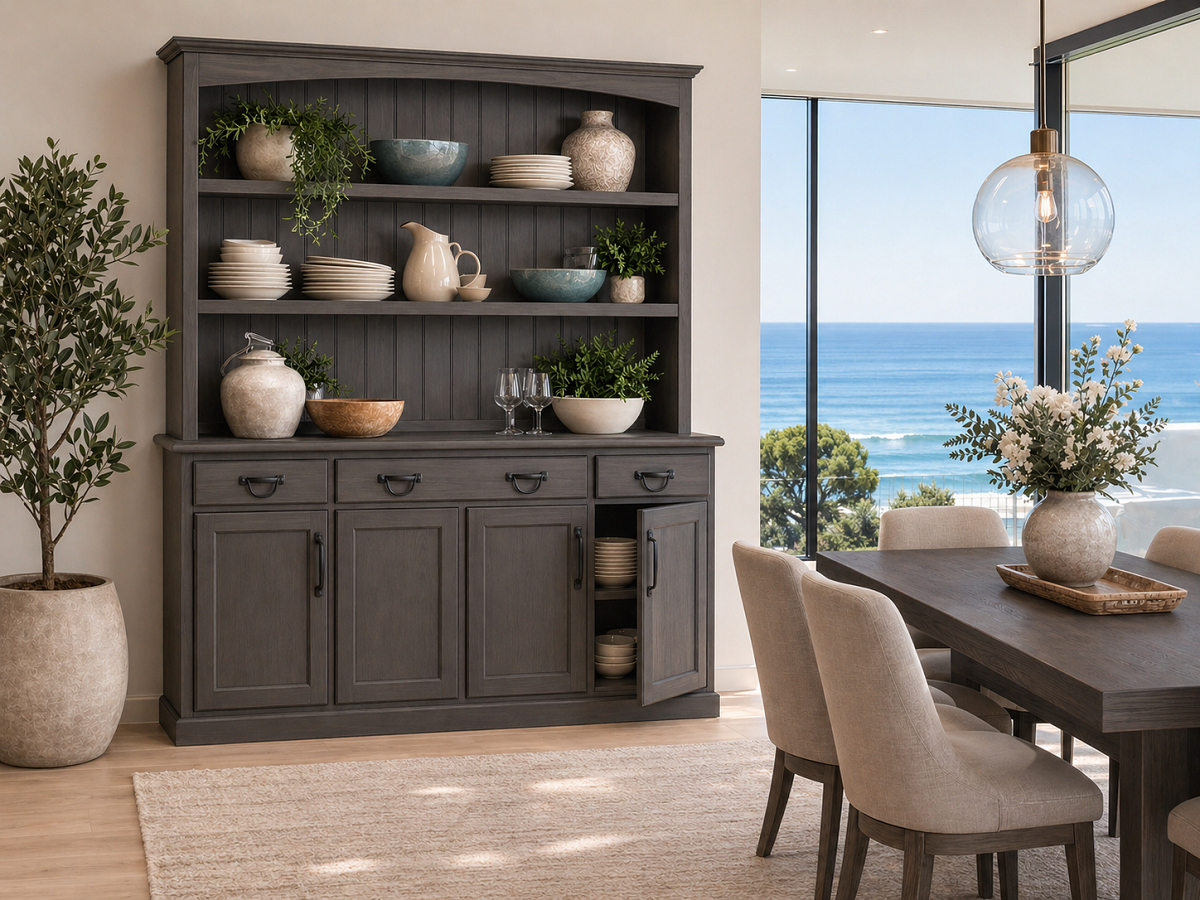 EVEREST (AUSSIE MADE) 4 DOOR / 3 DRAWER BUFFET AND HUTCH (DRESSER) COLLECTION - ASSORTED COLOURS - STARTING FROM $1999