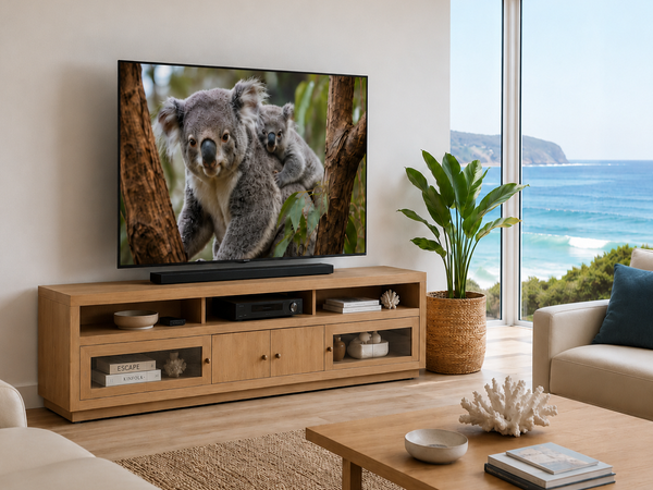 EZRA (AUSSIE MADE) 2 DOOR / 2 DRAWER TV LOWLINE UNIT COLLECTION - ASSORTED COLOURS - STARTING FROM $1499