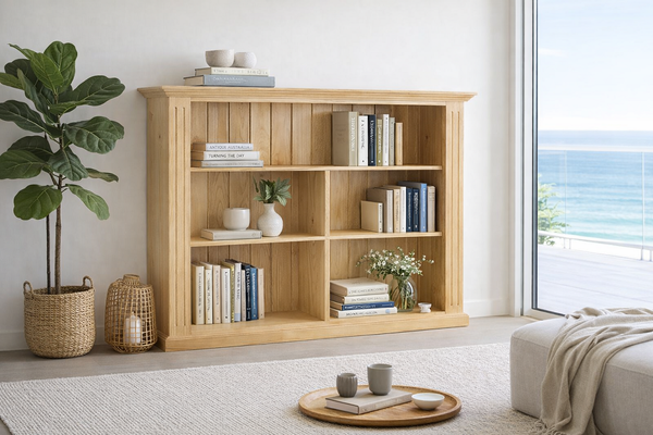 FEDERATION (AUSSIE MADE) LOWLINE BOOKCASE WITH DOUBLE TOP COLLECTION - ASSORTED COLOURS - STARTING FROM $399