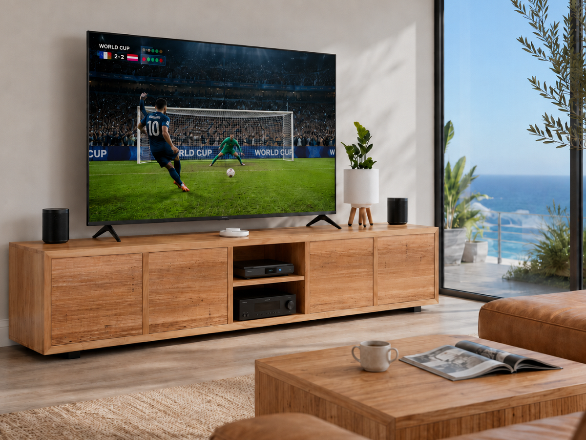 FELINE (AUSSIE MADE) 4 DOOR LOWLINE TV UNIT COLLECTION - ASSORTED COLOURS - STARTING FROM $2499