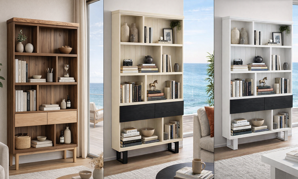 ABERCROMBIE (AUSSIE MADE) HIGHLINE BOOKCASE COLLECTION - ASSORTED COLOURS - STARTING FROM $1399