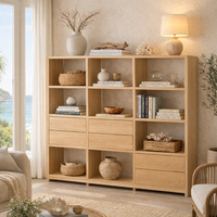 FRANGELICO THICK TOP (AUSSIE MADE) LOWLINE BOOKCASE  WITH PICTURE FRAMES DRAWERS COLLECTION - ASSORTED COLOURS - STARTING FROM $1999