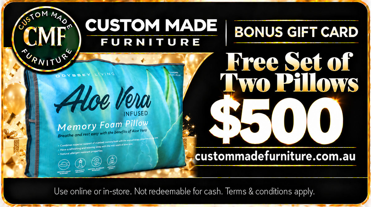 ALOE VERA PILLOWS (AUSSIE MADE) SET OF 2 - REDEEM WITH $500 BONUS GIFT CARD DOLLARS