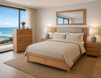 GLADYS (AUSSIE MADE) TIMBER AND FABRIC BEDROOM COLLECTION - ASSORTED FABRIC / COLOURS - STARTING FROM $1999