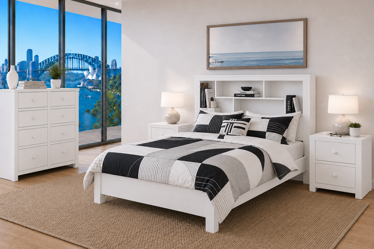 GREELEY (AUSSIE MADE) BOOKEND BEDROOM COLLECTION - ASSORTED COLOURS - STARTING FROM $1299