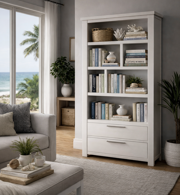 HALIFAX (AUSSIE MADE) HIGHLINE BOOKCASE WITH 2 DRAWER COLLECTION - ASSORTED COLOURS - STARTING FROM $1399