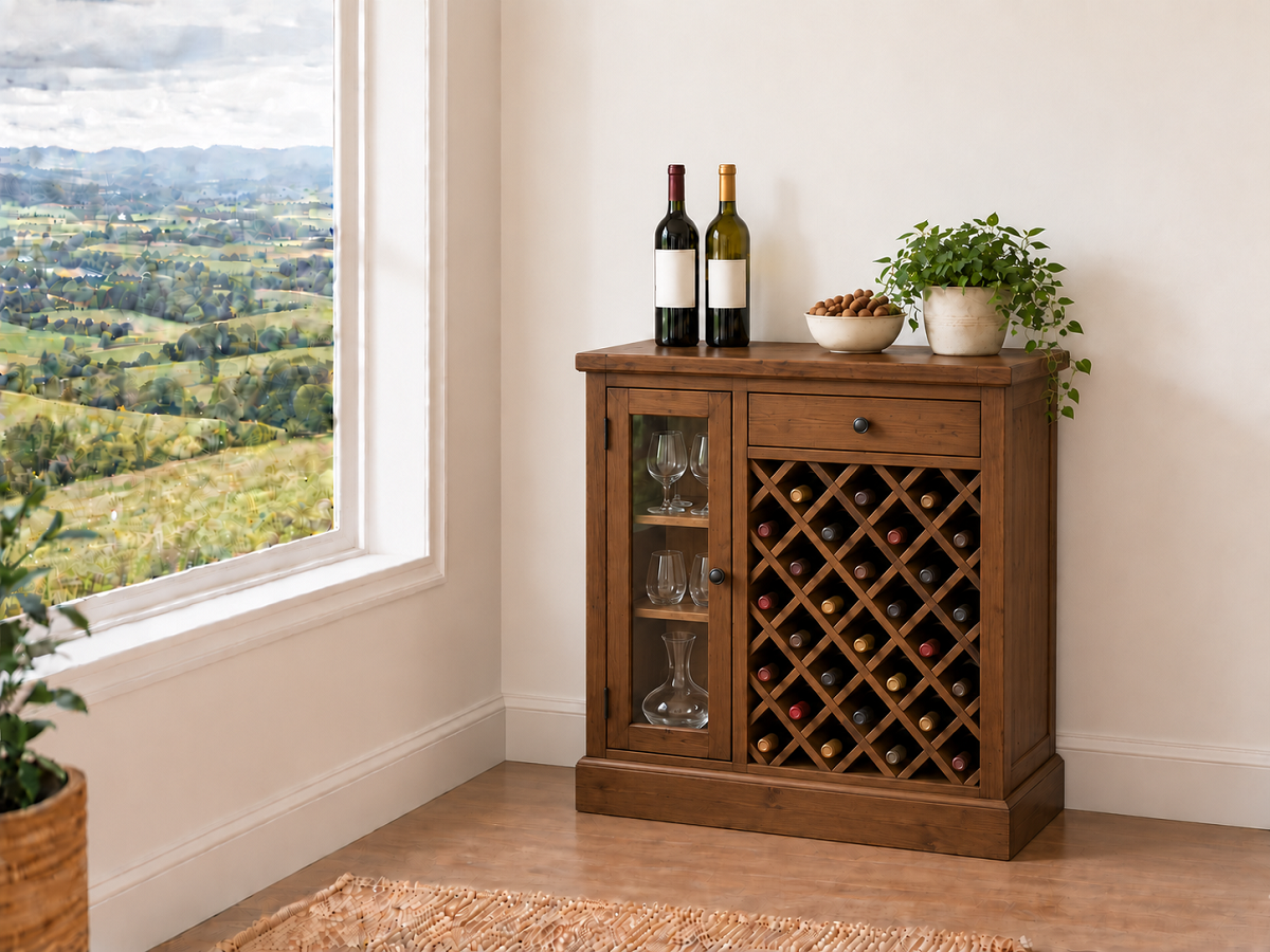 HAMILTON (AUSSIE MADE) - 1 DOOR / 1 DRAWER WINE CABINET - ASSORTED COLOURS - STARTING FROM $999