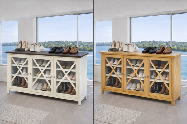 HAMPTONS (AUSSIE MADE) LOWLINE SHOE CABINET COLLECTION - ASSORTED COLOURS - STARTING FROM $799