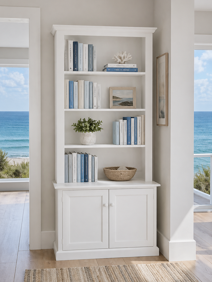 HAPPILY (AUSSIE MADE) HIGHLINE BOOKCASE COMBO + 2 HIGH DOORS COLLECTION - ASSORTED COLOURS - STARTING FROM $799