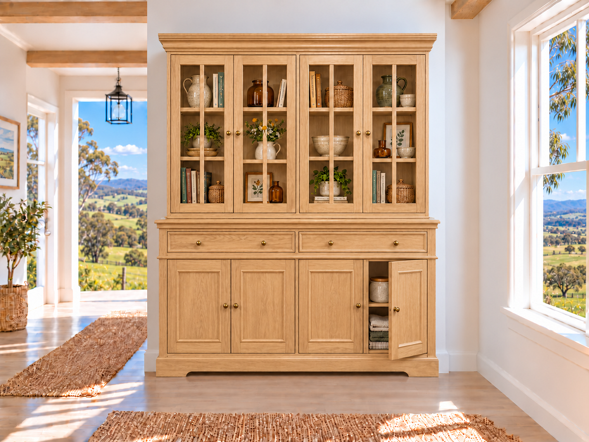 HEAVEN (AUSSIE MADE) 8 DOOR / 2 DRAWER BUFFET & HUTCH (DRESSER) COLLECTION - ASSORTED COLOURS - STARTING FROM $3999