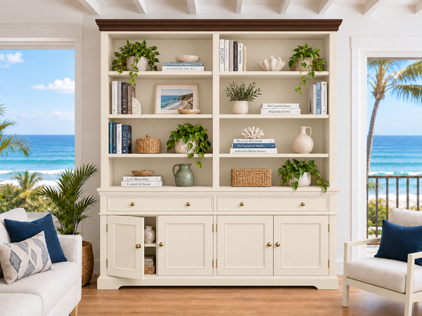 HEAVEN (AUSSIE MADE) DOUBLE HIGHLINE BOOKCASE COLLECTION - ASSORTED COLOURS - STARTING FROM $2499