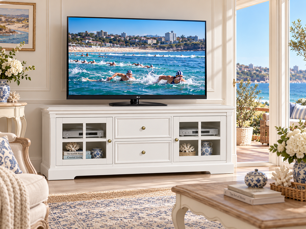 HEAVEN (AUSSIE MADE) 2 DOOR / 2 DRAWER LOWLINE TV ENTERTAINMENT UNIT COLLECTION - ASSORTED COLOURS - STARTING FROM $1499