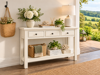 HEADPOINT (AUSSIE MADE) 2 or 3 DRAWER CONSOLE TABLE WITH MAGAZINE RACK COLLECTION - ASSORTED COLOURS - STARTING FROM $799