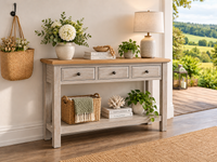 HEADPOINT (AUSSIE MADE) 2 or 3 DRAWER CONSOLE TABLE WITH MAGAZINE RACK COLLECTION - ASSORTED COLOURS - STARTING FROM $799